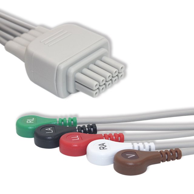 thumbnail image 2 of ALPTA Mindray Datescope ECG Cable – 6-Pin, 3 Leads, IEC Pinch – Model GU052D 2 of 6